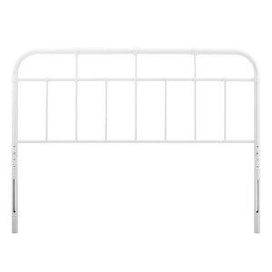Modway Furniture Alessia Metal King Headboard - Modern Farmhouse Design with Durable Iron Construction & Spindle Detail White MOD-6163-WHI