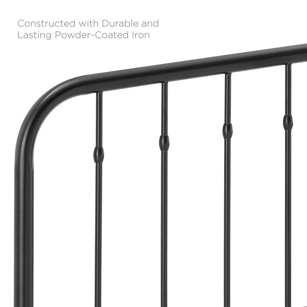 Modway Furniture Lennon Metal Twin Headboard by Modway - Timeless Cottage Charm with Durable Design for Any Room Black MOD-6164-BLK