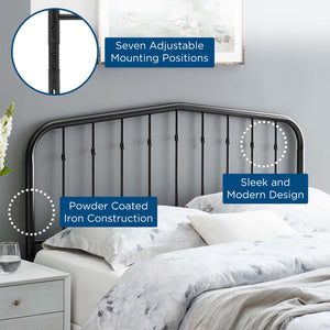 Modway Furniture Lennon Metal Twin Headboard by Modway - Timeless Cottage Charm with Durable Design for Any Room Black MOD-6164-BLK