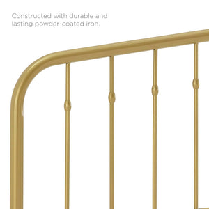 Modway Furniture Lennon Metal Twin Headboard by Modway - Timeless Cottage Charm with Durable Design for Any Room Gold MOD-6164-GLD