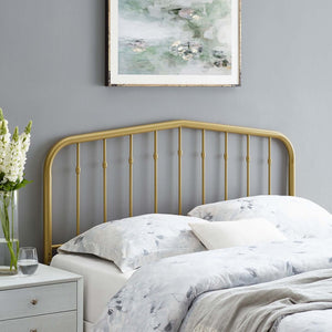 Modway Furniture Lennon Metal Twin Headboard by Modway - Timeless Cottage Charm with Durable Design for Any Room Gold MOD-6164-GLD