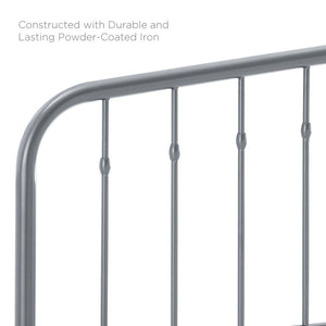 Modway Furniture Lennon Metal Twin Headboard by Modway - Timeless Cottage Charm with Durable Design for Any Room Gray MOD-6164-GRY