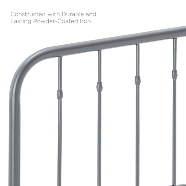 Modway Furniture Lennon Metal Twin Headboard by Modway - Timeless Cottage Charm with Durable Design for Any Room Gray MOD-6164-GRY