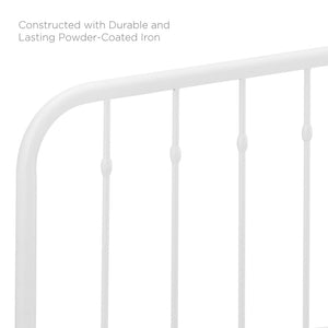 Modway Furniture Lennon Metal Twin Headboard by Modway - Timeless Cottage Charm with Durable Design for Any Room White MOD-6164-WHI