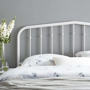 Modway Furniture Lennon Metal Twin Headboard by Modway - Timeless Cottage Charm with Durable Design for Any Room White MOD-6164-WHI