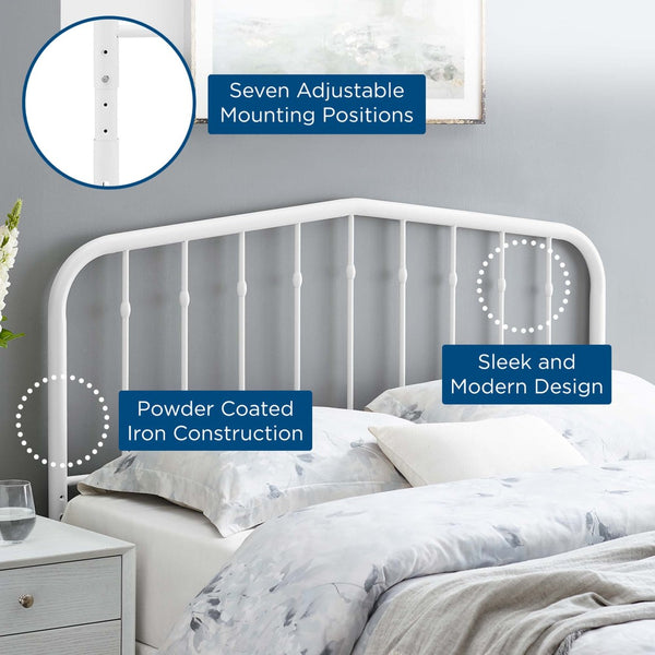 Modway Furniture Lennon Metal Twin Headboard by Modway - Timeless Cottage Charm with Durable Design for Any Room White MOD-6164-WHI