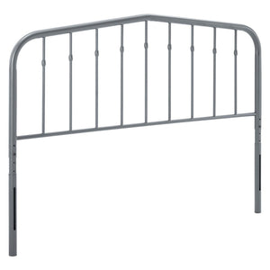 Modway Furniture Lennon Metal Full Headboard - Modern Farmhouse Design for Full-Size Beds with Adjustable Height Options Gray MOD-6165-GRY