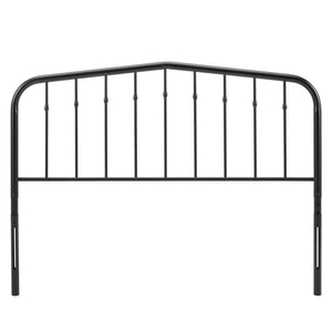 Modway Furniture Lennon Metal Queen Headboard by Modway – Timeless Farmhouse Elegance with Adjustable Support Design Black MOD-6166-BLK