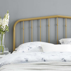 Modway Furniture Lennon Metal Queen Headboard by Modway – Timeless Farmhouse Elegance with Adjustable Support Design Gold MOD-6166-GLD