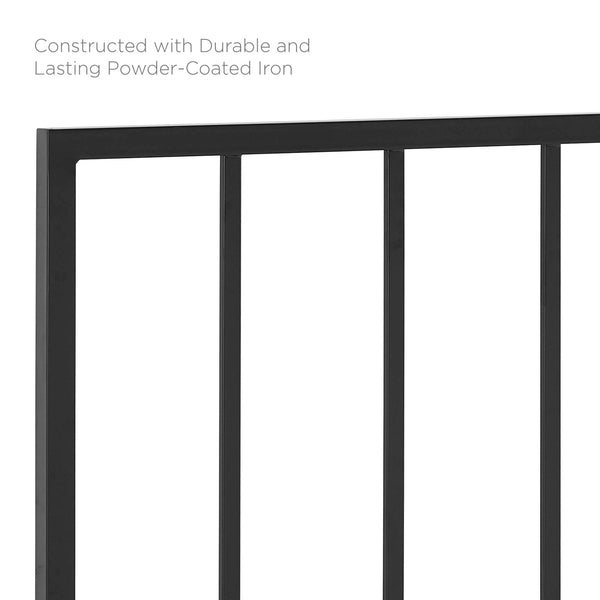 Modway Furniture Tatum Iron Spindle Twin Headboard Geometric Modern Frame for Guest or Dorm Rooms Black MOD-6168-BLK