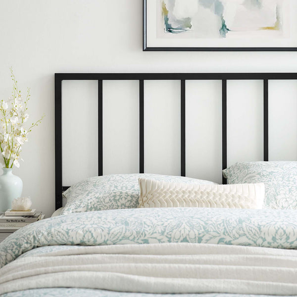 Modway Furniture Tatum Iron Spindle Twin Headboard Geometric Modern Frame for Guest or Dorm Rooms Black MOD-6168-BLK