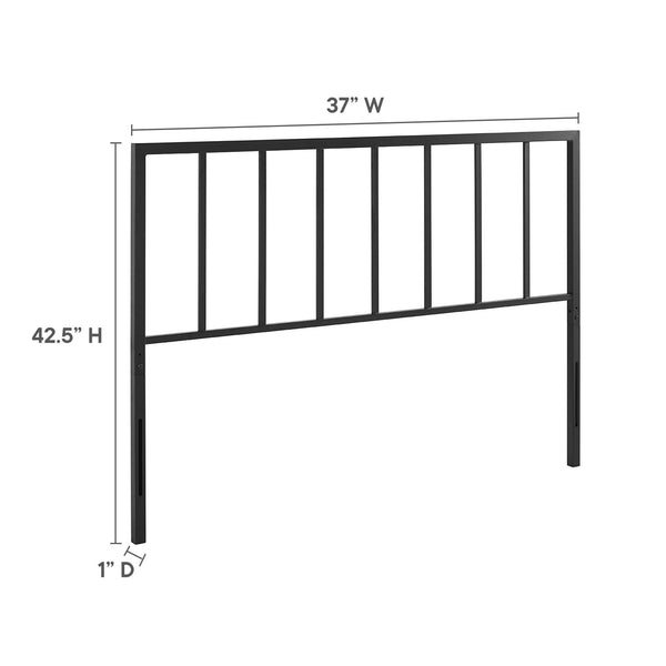 Modway Furniture Tatum Iron Spindle Twin Headboard Geometric Modern Frame for Guest or Dorm Rooms Black MOD-6168-BLK
