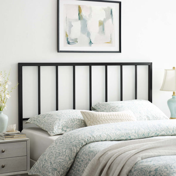 Modway Furniture Tatum Iron Spindle Twin Headboard Geometric Modern Frame for Guest or Dorm Rooms Black MOD-6168-BLK