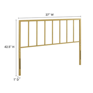Modway Furniture Tatum Iron Spindle Twin Headboard Geometric Modern Frame for Guest or Dorm Rooms Yellow MOD-6168-GLD