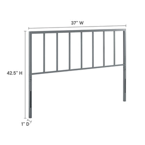 Modway Furniture Tatum Iron Spindle Twin Headboard Geometric Modern Frame for Guest or Dorm Rooms Gray MOD-6168-GRY