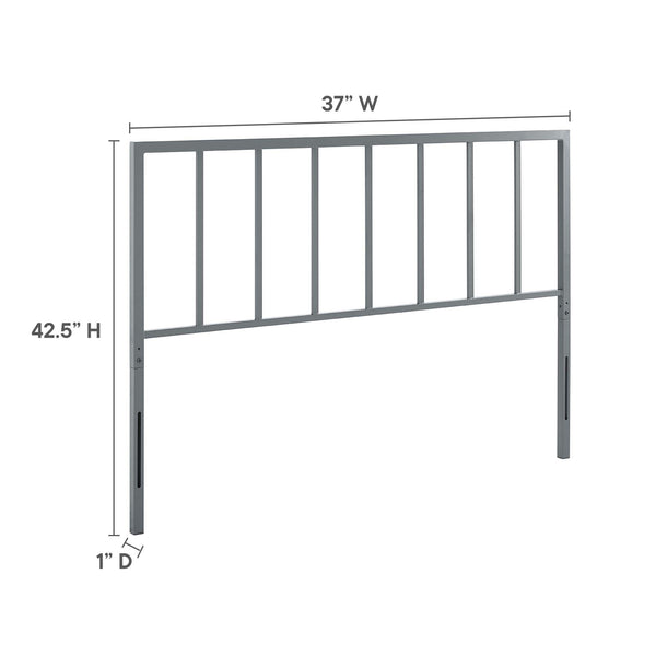 Modway Furniture Tatum Iron Spindle Twin Headboard Geometric Modern Frame for Guest or Dorm Rooms Gray MOD-6168-GRY