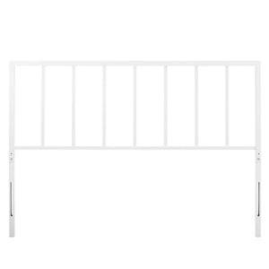 Modway Furniture Tatum Iron Spindle Twin Headboard Geometric Modern Frame for Guest or Dorm Rooms White MOD-6168-WHI