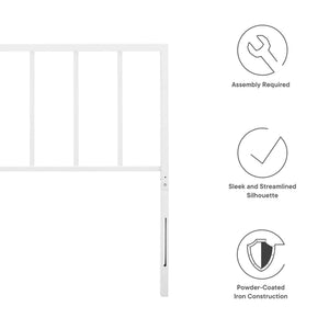 Modway Furniture Tatum Iron Spindle Twin Headboard Geometric Modern Frame for Guest or Dorm Rooms White MOD-6168-WHI