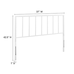 Modway Furniture Tatum Iron Spindle Twin Headboard Geometric Modern Frame for Guest or Dorm Rooms White MOD-6168-WHI