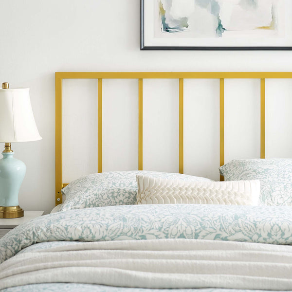Modway Furniture Tatum Iron Spindle Headboard by Modway Slim Modern Frame for Full Beds Yellow MOD-6169-GLD