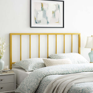 Modway Furniture Tatum Iron Spindle Headboard by Modway Slim Modern Frame for Full Beds Yellow MOD-6169-GLD