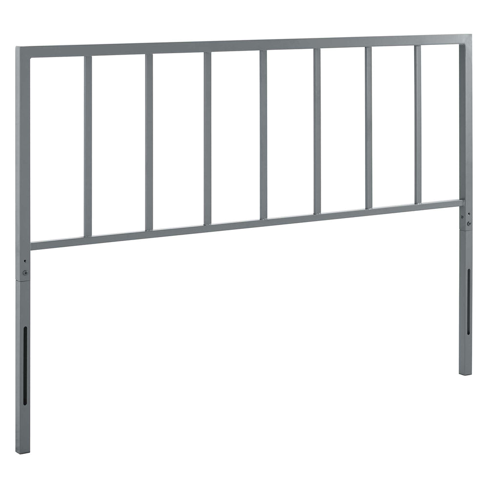 Modway Furniture Tatum Iron Spindle Headboard by Modway Slim Modern Frame for Full Beds Gray MOD-6169-GRY