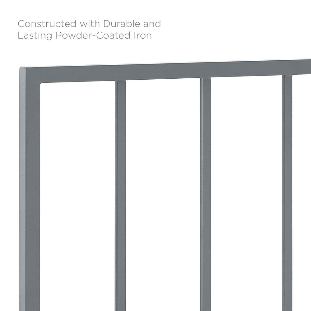 Modway Furniture Tatum Iron Spindle Headboard by Modway Slim Modern Frame for Full Beds Gray MOD-6169-GRY