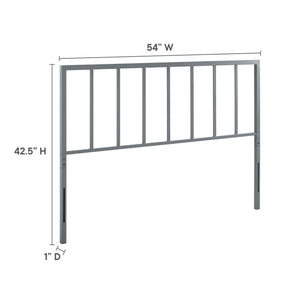 Modway Furniture Tatum Iron Spindle Headboard by Modway Slim Modern Frame for Full Beds Gray MOD-6169-GRY