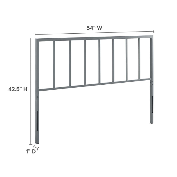 Modway Furniture Tatum Iron Spindle Headboard by Modway Slim Modern Frame for Full Beds Gray MOD-6169-GRY