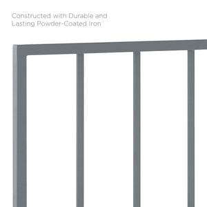 Modway Furniture Tatum Queen Headboard by Modway Spindle Iron Frame Contemporary Bedroom Accent Gray MOD-6170-GRY