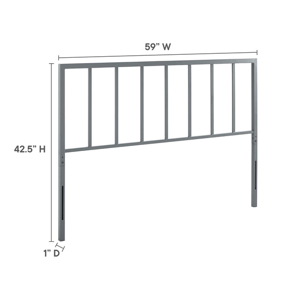 Modway Furniture Tatum Queen Headboard by Modway Spindle Iron Frame Contemporary Bedroom Accent Gray MOD-6170-GRY