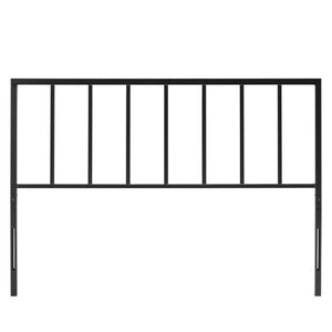 Modway Furniture Tatum Powder-Coated Iron King Headboard with Spindle Detail for Modern Bedrooms Black MOD-6171-BLK