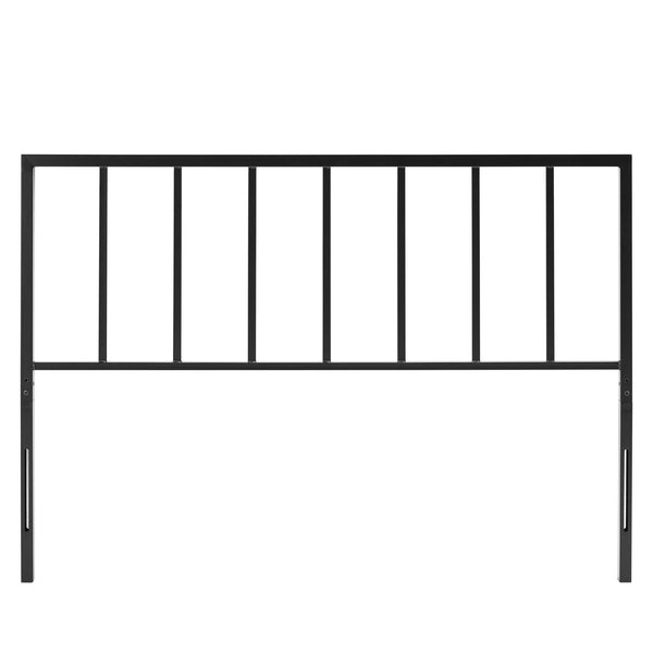 Modway Furniture Tatum Powder-Coated Iron King Headboard with Spindle Detail for Modern Bedrooms Black MOD-6171-BLK