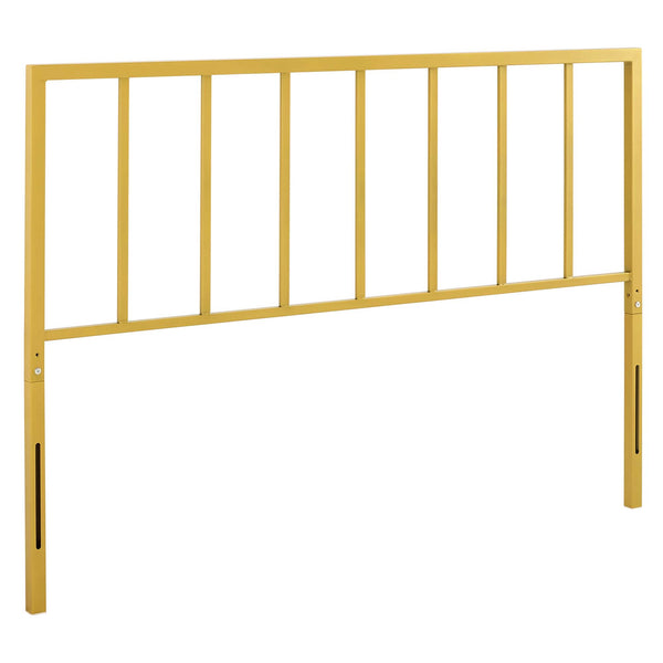 Modway Furniture Tatum Powder-Coated Iron King Headboard with Spindle Detail for Modern Bedrooms Yellow MOD-6171-GLD