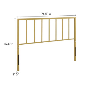Modway Furniture Tatum Powder-Coated Iron King Headboard with Spindle Detail for Modern Bedrooms Yellow MOD-6171-GLD