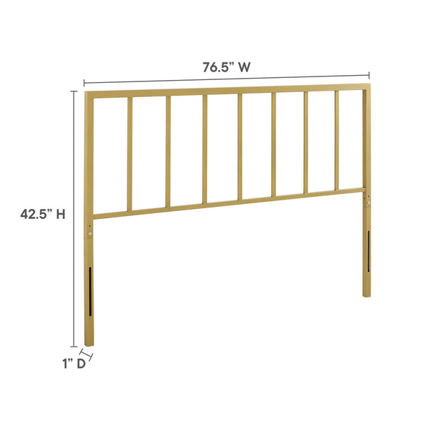 Modway Furniture Tatum Powder-Coated Iron King Headboard with Spindle Detail for Modern Bedrooms Yellow MOD-6171-GLD