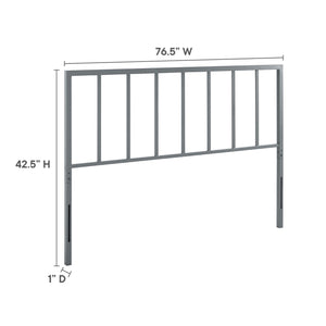 Modway Furniture Tatum Powder-Coated Iron King Headboard with Spindle Detail for Modern Bedrooms Gray MOD-6171-GRY