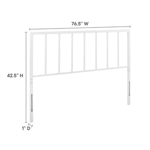 Modway Furniture Tatum Powder-Coated Iron King Headboard with Spindle Detail for Modern Bedrooms White MOD-6171-WHI