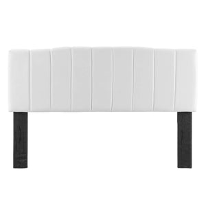 Modway Furniture Camilla Channel Tufted Velvet Headboard - Glamorous Full/Queen Design for Stylish Bedroom Decor MOD-6182-WHI