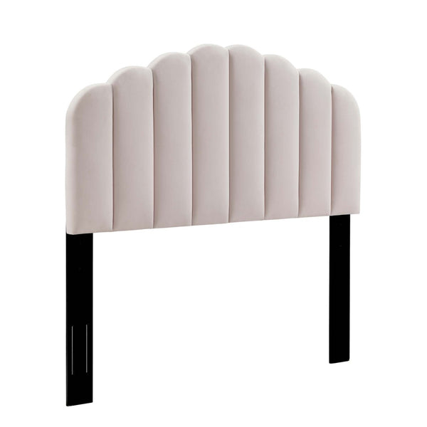 Modway Furniture Veronique Performance Velvet Twin Headboard - Luxurious Channel Tufting, Adjustable Height & Support Pink MOD-6206-PNK
