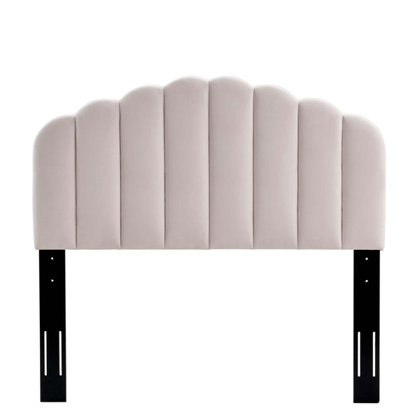 Modway Furniture Veronique Performance Velvet Twin Headboard - Luxurious Channel Tufting, Adjustable Height & Support Pink MOD-6206-PNK