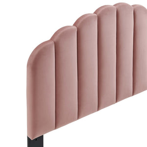 Modway Furniture Veronique Performance Velvet Full/Queen Headboard - Vintage Glamour Meets Modern Comfort and Style Dusty Rose MOD-6207-DUS