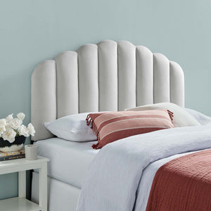 Modway Furniture Veronique Performance Velvet Full/Queen Headboard - Vintage Glamour Meets Modern Comfort and Style Light Gray MOD-6207-LGR
