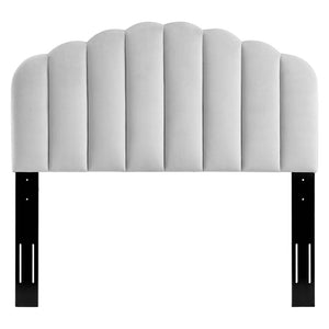 Modway Furniture Veronique Performance Velvet Full/Queen Headboard - Vintage Glamour Meets Modern Comfort and Style Light Gray MOD-6207-LGR
