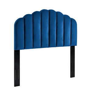 Modway Furniture Veronique Performance Velvet Full/Queen Headboard - Vintage Glamour Meets Modern Comfort and Style Navy MOD-6207-NAV