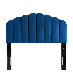 Modway Furniture Veronique Performance Velvet Full/Queen Headboard - Vintage Glamour Meets Modern Comfort and Style Navy MOD-6207-NAV