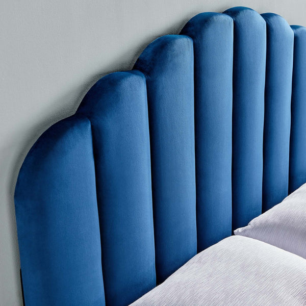 Modway Furniture Veronique Performance Velvet Full/Queen Headboard - Vintage Glamour Meets Modern Comfort and Style Navy MOD-6207-NAV