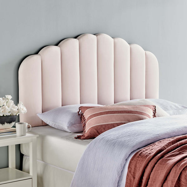 Modway Furniture Veronique Performance Velvet Full/Queen Headboard - Vintage Glamour Meets Modern Comfort and Style Pink MOD-6207-PNK