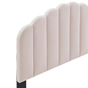 Modway Furniture Veronique Performance Velvet Full/Queen Headboard - Vintage Glamour Meets Modern Comfort and Style Pink MOD-6207-PNK