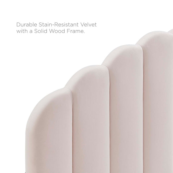 Modway Furniture Veronique Performance Velvet Full/Queen Headboard - Vintage Glamour Meets Modern Comfort and Style Pink MOD-6207-PNK